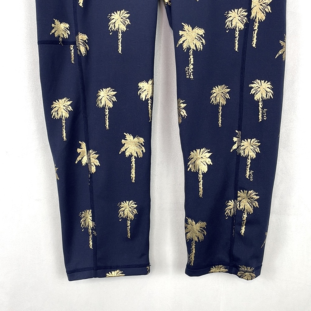 Lilly Pulitzer Navy Leggings with Gold Palm Print - Picture 3 of 16